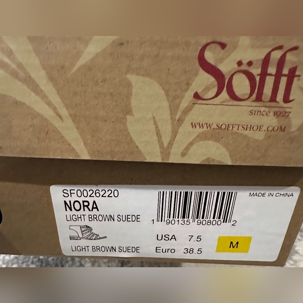 Sofft Nora Brown Suede Lace-Up Geometric Cut-out Sandals, Real Leather, Size 7.5 - Picture 11 of 11